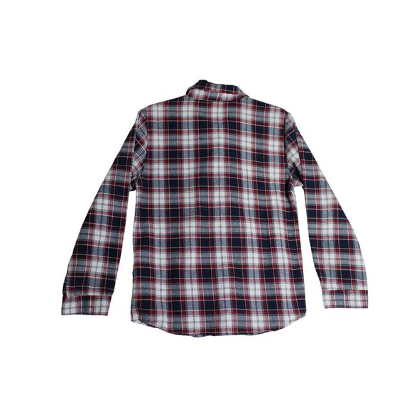 Levis L/S Red White Blue Plaid Button Down Flannel Shirt Kids (12-13 Yrs) Large - Picture 4 of 6